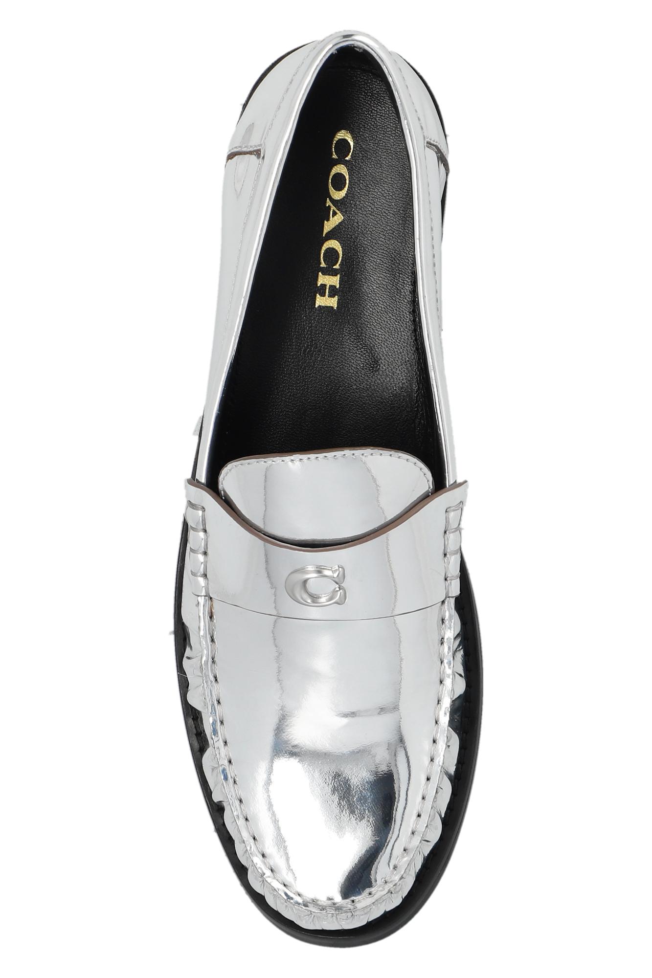 Coach clearance silver loafers